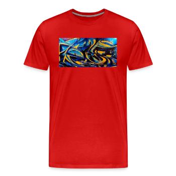 Graffiti Lisboa 2 - Männer Premium Bio T-Shirt - Rot - Vorne - Damien (186cm)