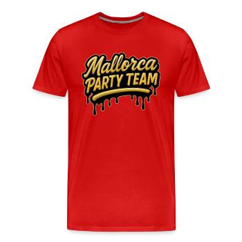 L’équipe de Mallorca Party - T-shirt bio Premium Homme - rouge - Devant - Damien (186cm)