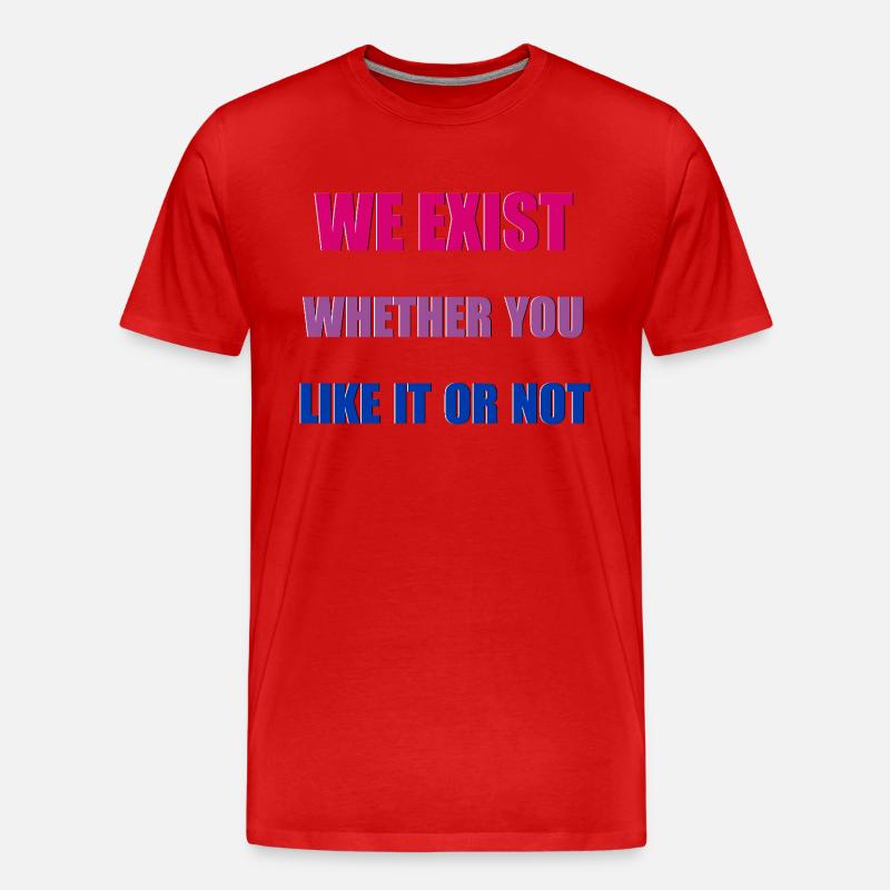 We Exist - Bisexuelle Flagge - Männer Premium Bio T-Shirt - Rot