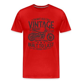 Vintage 1975 Born Motorcycle Birthday Gift - Men's Premium Organic T-Shirt - red - Front - Damien (186cm)