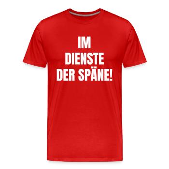 In the service of the shavings! - Men's Premium Organic T-Shirt - red - Front - Damien (186cm)
