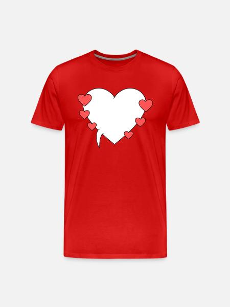 Speech Bubble with Hearts 3 - Men's Premium Organic T-Shirt - red
