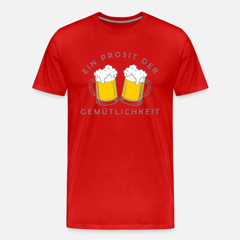 Bier - Ein Prosit der Gemütlichkeit - Männer Premium Bio T-Shirt - Rot