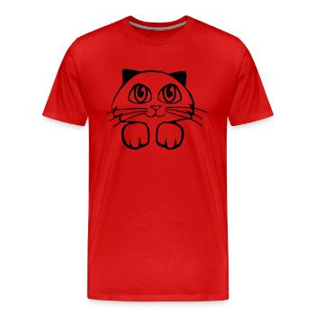 Suesse Mietze - Männer Premium Bio T-Shirt - Rot - Vorne - Damien (186cm)