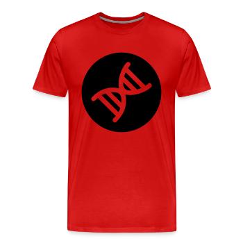 DNA double helix - Men's Premium Organic T-Shirt - red - Front - Damien (186cm)