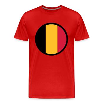 Marqué par la Belgique - T-shirt bio Premium Homme - rouge - Devant - Damien (186cm)