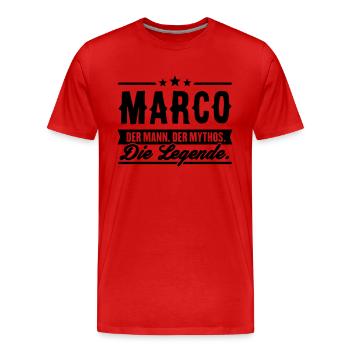Man Myth Légende Marco - T-shirt bio Premium Homme - rouge - Devant - Damien (186cm)