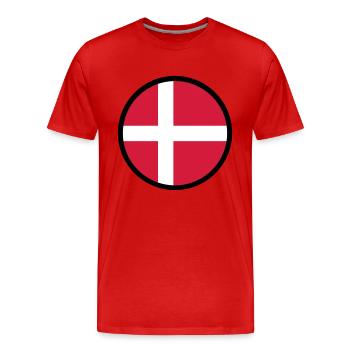 Marqué par le Danemark - T-shirt bio Premium Homme - rouge - Devant - Damien (186cm)