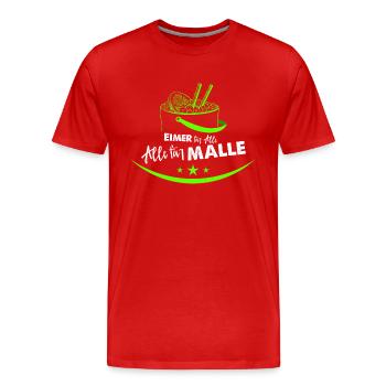 Eimer für Malle - Männer Premium Bio T-Shirt - Rot - Vorne - Damien (186cm)
