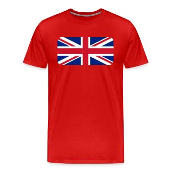 UK FLAG round corner 400 dpi - T-shirt bio Premium Homme - rouge - Devant - Damien (186cm)