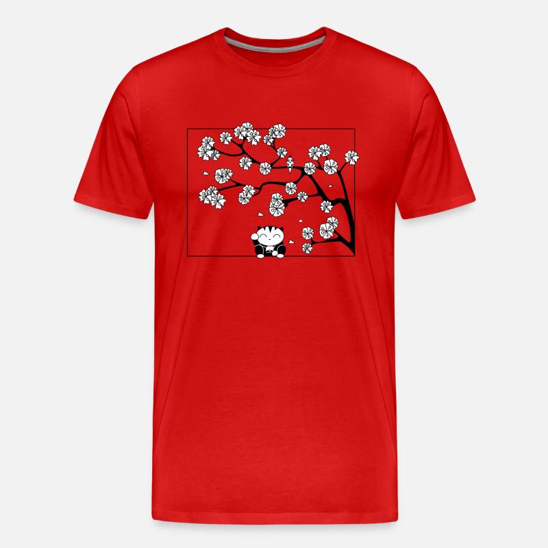 japan - katze-e - Männer Premium Bio T-Shirt - Rot