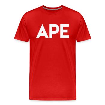 Ape - Men's Premium Organic T-Shirt - red - Front - Damien (186cm)