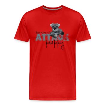 Schnauzer Attack - Men's Premium Organic T-Shirt - red - Front - Damien (186cm)