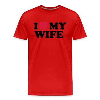 I love my wife - Männer Premium Bio T-Shirt - Rot - Vorne - Damien (186cm)