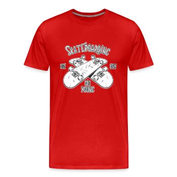Skateboard - Live Fast Les jeunes - T-shirt bio Premium Homme - rouge - Devant - Damien (186cm)