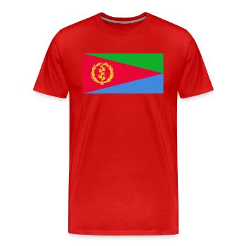 Eritrea Flag - Men's Premium Organic T-Shirt - red - Front - Damien (186cm)