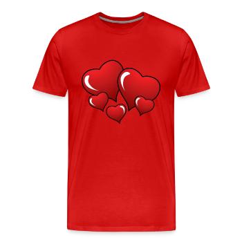 Hearts de - Männer Premium Bio T-Shirt - Rot - Vorne - Damien (186cm)