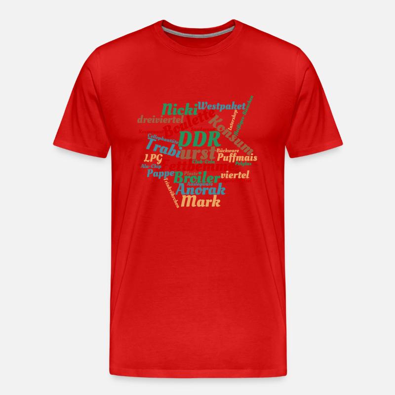 DDR Ostalgie Wörtersammlung - Männer Premium Bio T-Shirt - Rot