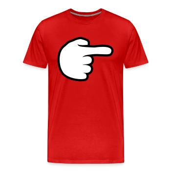 hand comic cartoon zeigen zeigefinger weg rechts l - Männer Premium Bio T-Shirt - Rot - Vorne - Damien (186cm)