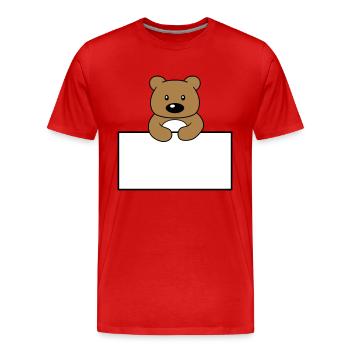 name shield frame text write teddy grizzly ba - Men's Premium Organic T-Shirt - red - Front - Damien (186cm)