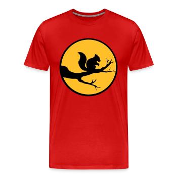 mond kreis rund nacht schatten ast schwarz eichhoe - Männer Premium Bio T-Shirt - Rot - Vorne - Damien (186cm)