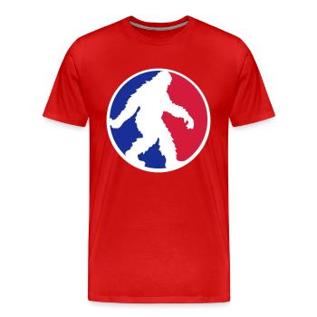cercle de sport rond marchant sur le côté - T-shirt bio Premium Homme - rouge - Devant - Damien (186cm)