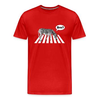 Zebra Zebrastreifen Bruder - Männer Premium Bio T-Shirt - Rot - Vorne - Damien (186cm)