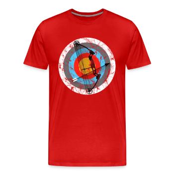 Archery Target Compound Bow Gift - Männer Premium Bio T-Shirt - Rot - Vorne - Damien (186cm)