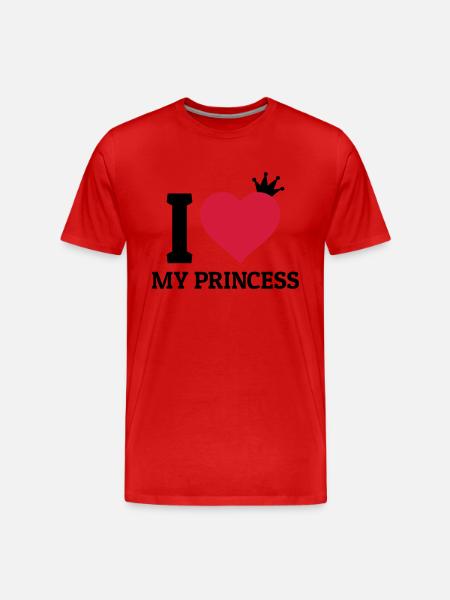 I love my Princess jag älskar min prinsessa - Organic T-shirt Ekologisk premium-T-shirt herr - röd