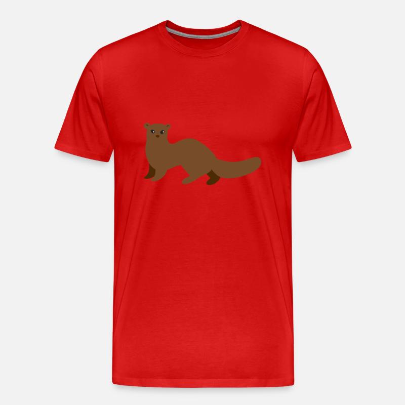 Brauner Mungo Wiesel oder Hermelin - Männer Premium Bio T-Shirt - Rot
