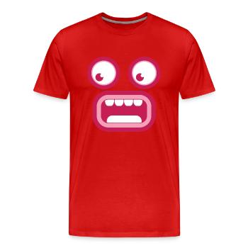 Shocked surprised tiki face - Men's Premium Organic T-Shirt - red - Front - Damien (186cm)