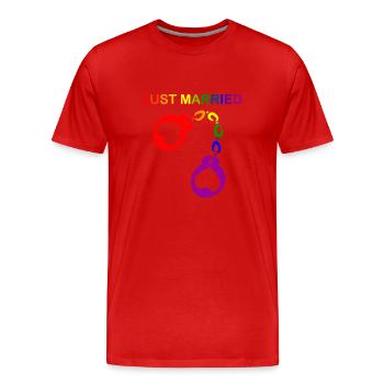 Just married Homosexuell Heirat - Männer Premium Bio T-Shirt - Rot - Vorne - Damien (186cm)
