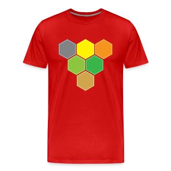 Hexagons v victory - Men's Premium Organic T-Shirt - red - Front - Damien (186cm)