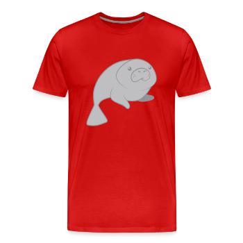 Süße runde Seekuh - Männer Premium Bio T-Shirt - Rot - Vorne - Damien (186cm)