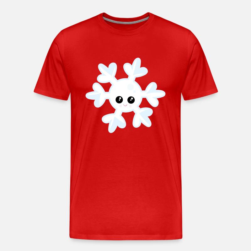 Schneeflocke - Männer Premium Bio T-Shirt - Rot
