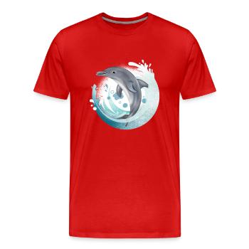 Tauch Dive Dolphin - Delfin - T-shirt bio Premium Homme - rouge - Devant - Damien (186cm)