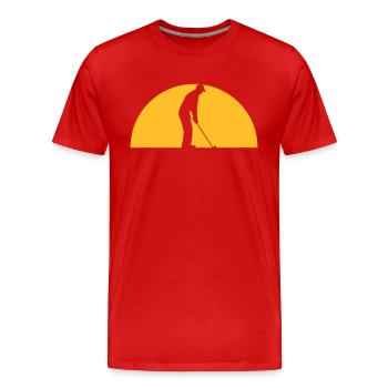 Abends Golf spielen - Männer Premium Bio T-Shirt - Rot - Vorne - Damien (186cm)