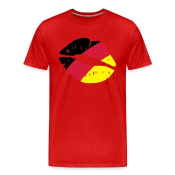 germany kiss lips - Männer Premium Bio T-Shirt - Rot - Vorne - Damien (186cm)