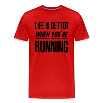 Running - Männer Premium Bio T-Shirt - Rot - Vorne - Damien (186cm)
