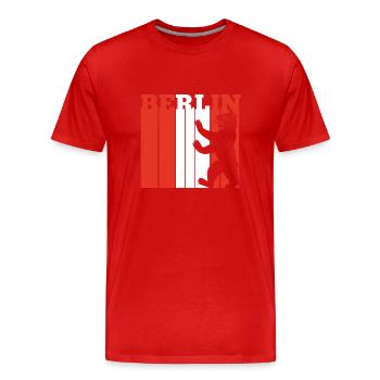 Berlin with Berliner Bär - Men's Premium Organic T-Shirt - red - Front - Damien (186cm)
