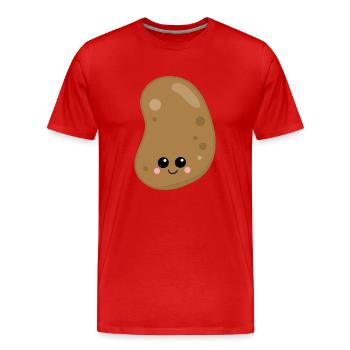 Kartoffel - Männer Premium Bio T-Shirt - Rot - Vorne - Damien (186cm)