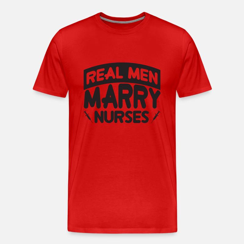 Real Men Marry Nurses - Männer Premium Bio T-Shirt - Rot