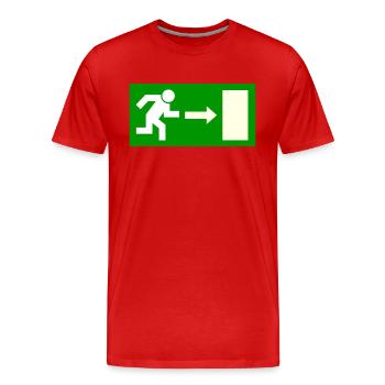 Modèle de panneau de sortie à personnaliser - T-shirt bio Premium Homme - rouge - Devant - Damien (186cm)
