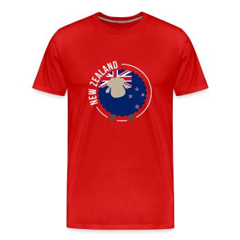 Ovins néo-zélandais Pavillon Cadeau - T-shirt bio Premium Homme - rouge - Devant - Damien (186cm)