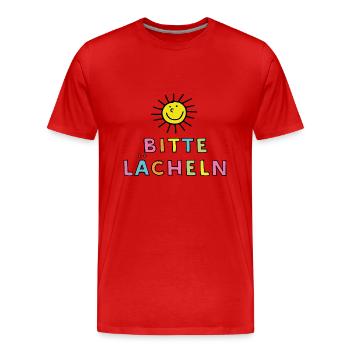 Bitte lächeln - Männer Premium Bio T-Shirt - Rot - Vorne - Damien (186cm)