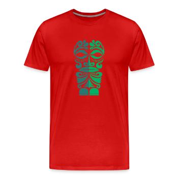 Cadeau de tatouage tribal polynésien Tiki de Marquesa - T-shirt bio Premium Homme - rouge - Devant - Damien (186cm)