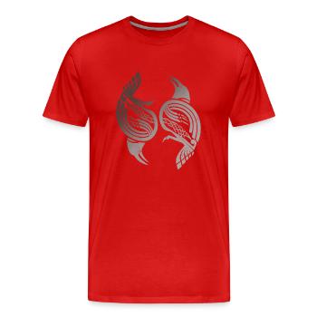 Huginn und Muninn Odins Raben Wikinger Geschenk - Männer Premium Bio T-Shirt - Rot - Vorne - Damien (186cm)