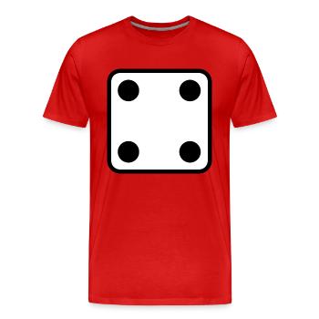 Würfel Zahl 4 Wuerfel Spiel Geschenkidee - Männer Premium Bio T-Shirt - Rot - Vorne - Damien (186cm)