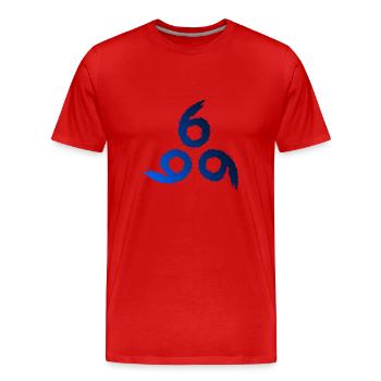 666 symbole de Satan - diable - mal - T-shirt bio Premium Homme - rouge - Devant - Damien (186cm)