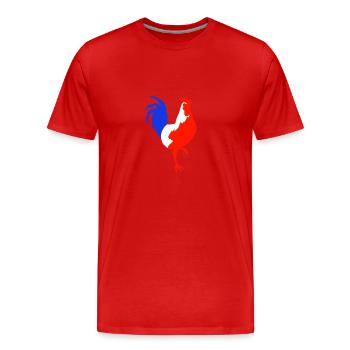 rooster blue white red - Men's Premium Organic T-Shirt - red - Front - Damien (186cm)